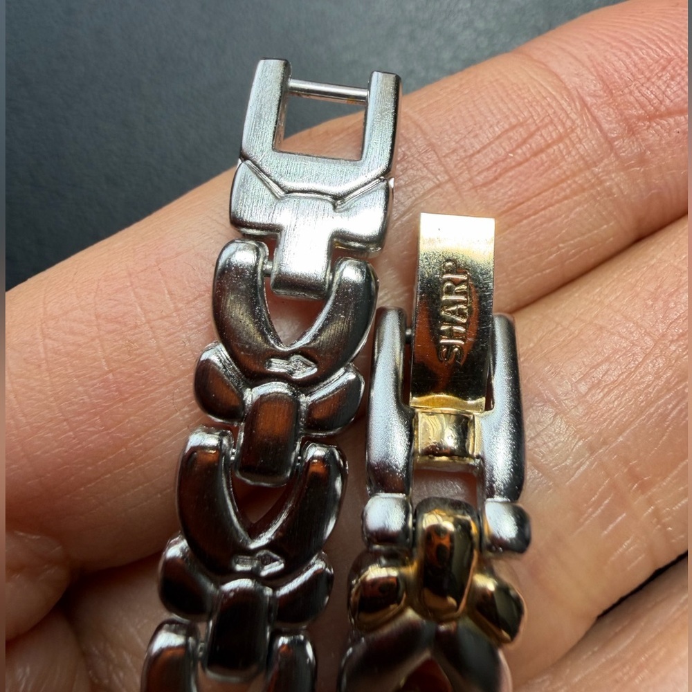 Sharp Two Tone Link Bracelet - Picture 10 of 10